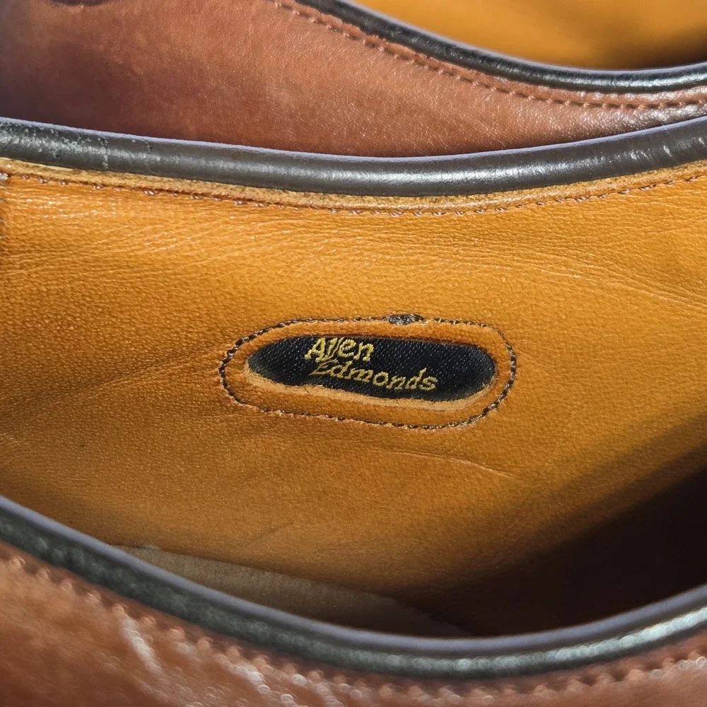 Allen Edmonds Mens Sz 8 Oxford Shoe Byron‎ Cap Toe Leather Dress Brown